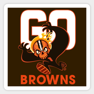 Go Browns! SkullyDawg Shadow Runner Logo Magnet